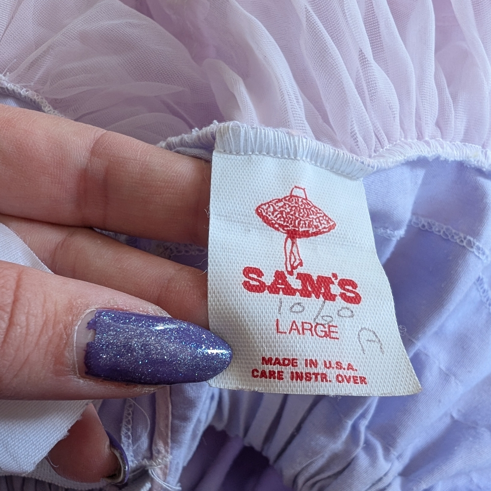 Vintage Lavender Petticoat Tulle Ruffle Crinoline Full Skirt - Picture 3 of 4
